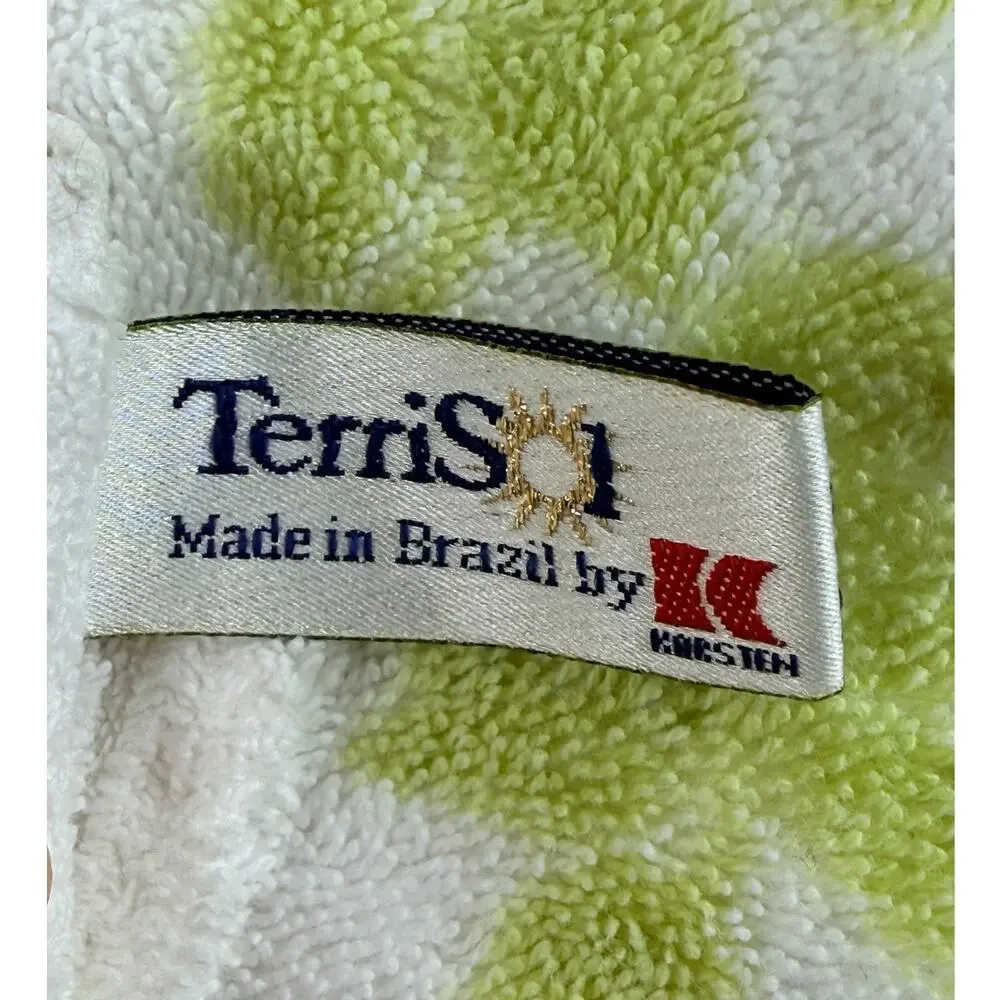 Vintage TerriSol Brazil Bath Towel w/Washcloth Set Pink Roses Shabby Chic Floral